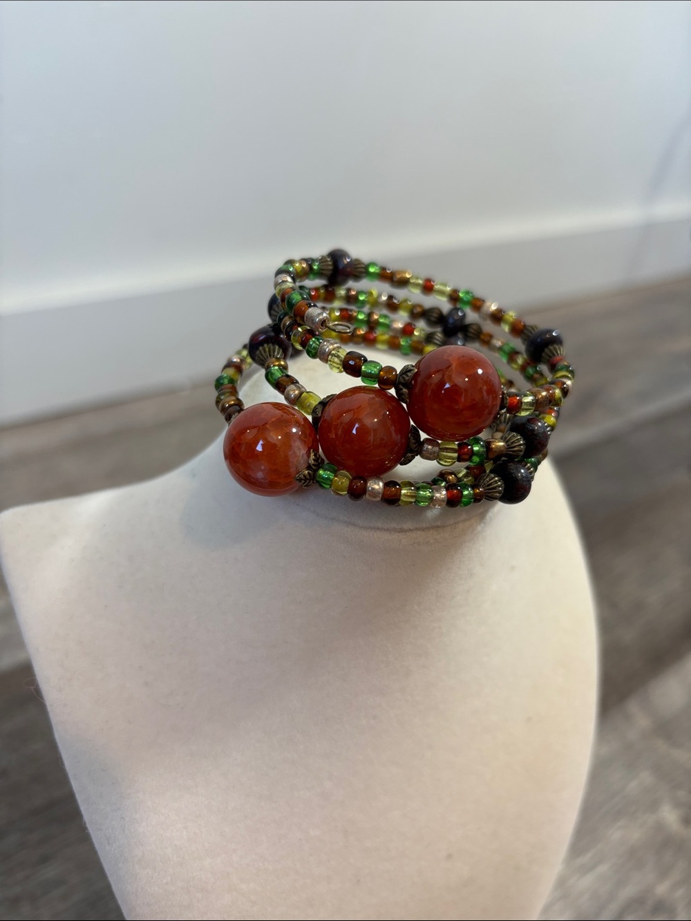 3/$10💕 Bohemian Red Agate Beaded Wrap Bracelet